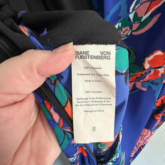 Diane Von Furstenberg Karissa Silk Blend Chiffon Floral Print Wrap Jumpsuit 6 - Picture 4 of 14